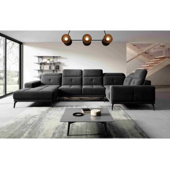 Coltar dreapta 6 locuri ELTAP, RT-10LU, Neviro, 350x201x77 cm, lemn/poliester, negru