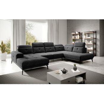 Coltar dreapta 6 locuri ELTAP, RT-10MAR, Bretan, 350x205x107 cm, lemn/poliester, negru
