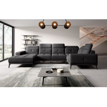 Coltar dreapta 6 locuri ELTAP, RT-10MAR, Neviro, 350x201x77 cm, lemn/poliester, negru
