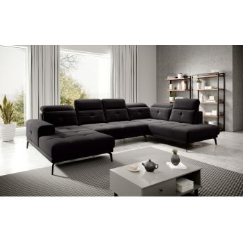 Coltar dreapta 6 locuri ELTAP, RT-10VE, Bretan, 350x205x107 cm, lemn/poliester, negru