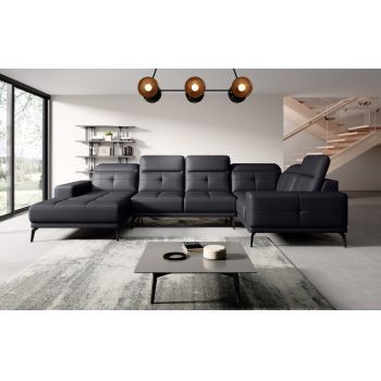 Coltar dreapta 6 locuri ELTAP, RT-11SOF, Neviro, 350x201x77 cm, lemn/poliester, negru