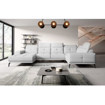Coltar dreapta 6 locuri ELTAP, RT-17SOF, Neviro, 350x201x77 cm, lemn/poliester, alb