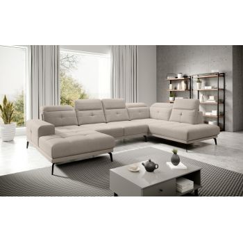 Coltar dreapta 6 locuri ELTAP, RT-18SO, Bretan, 350x205x107 cm, lemn/poliester, bej deschis