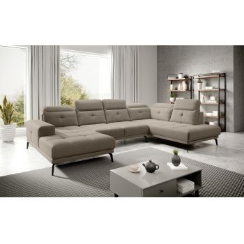 Coltar dreapta 6 locuri ELTAP, RT-18VER, Bretan, 350x205x107 cm, lemn/poliester, bej inchis