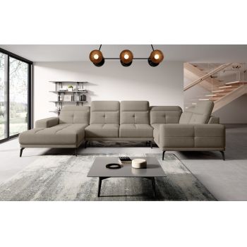 Coltar dreapta 6 locuri ELTAP, RT-18VER, Neviro, 350x201x77 cm, lemn/poliester, bej