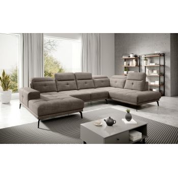 Coltar dreapta 6 locuri ELTAP, RT-20MAR, Bretan, 350x205x107 cm, lemn/poliester, bej inchis