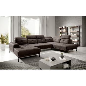 Coltar dreapta 6 locuri ELTAP, RT-22NU, Bretan, 350x205x107 cm, lemn/poliester, maro inchis