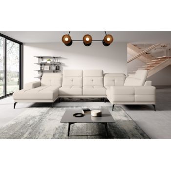 Coltar dreapta 6 locuri ELTAP, RT-33SOF, Neviro, 350x201x77 cm, lemn/poliester, bej deschis