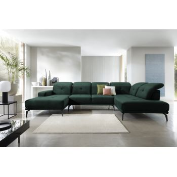 Coltar dreapta 6 locuri ELTAP, RT-35LO, Bretan, 350x205x107 cm, lemn/poliester, verde inchis
