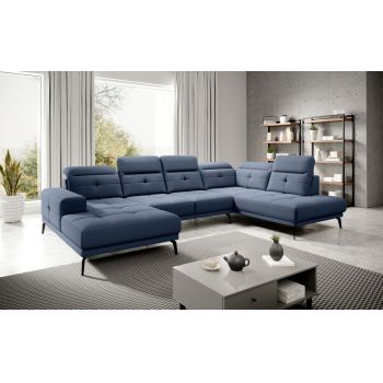 Coltar dreapta 6 locuri ELTAP, RT-40GO, Bretan, 350x205x107 cm, lemn/poliester, albastru