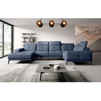Coltar dreapta 6 locuri ELTAP, RT-40GO, Neviro, 350x201x77 cm, lemn/poliester, albastru deschis