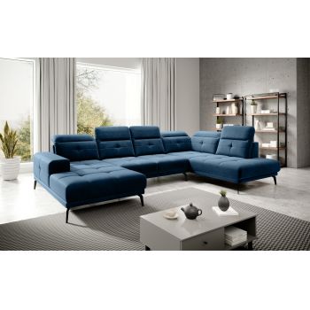 Coltar dreapta 6 locuri ELTAP, RT-40LU, Bretan, 350x205x107 cm, lemn/poliester, albastru inchis