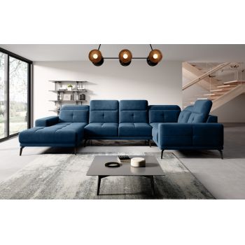 Coltar dreapta 6 locuri ELTAP, RT-40LU, Neviro, 350x201x77 cm, lemn/poliester, albastru inchis