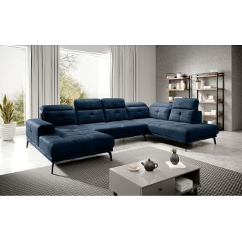 Coltar dreapta 6 locuri ELTAP, RT-40NU, Bretan, 350x205x107 cm, lemn/poliester, albastru inchis