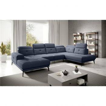 Coltar dreapta 6 locuri ELTAP, RT-40PO, Bretan, 350x205x107 cm, lemn/poliester, albastru