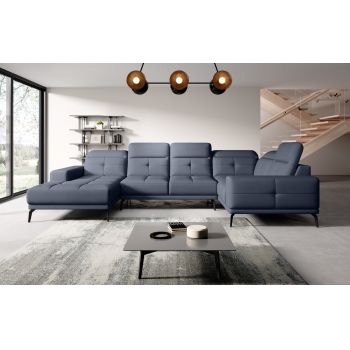 Coltar dreapta 6 locuri ELTAP, RT-40PO, Neviro, 350x201x77 cm, lemn/poliester, albastru