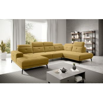 Coltar dreapta 6 locuri ELTAP, RT-45SAV, Bretan, 350x205x107 cm, lemn/poliester, galben