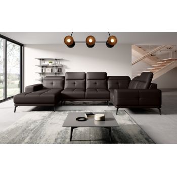 Coltar dreapta 6 locuri ELTAP, RT-66SOF, Neviro, 350x201x77 cm, lemn/poliester, maro inchis