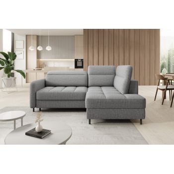 Coltar extensibil dreapta 3 locuri ELTAP, RT-03MAN, Barea, 208x160x100 cm, lemn/poliester, gri