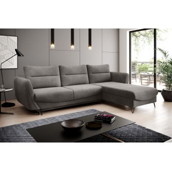 Coltar extensibil dreapta 3 locuri ELTAP, RT-04LO, Silva, 276x201x100 cm, lemn/poliester, gri
