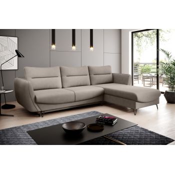 Coltar extensibil dreapta 3 locuri ELTAP, RT-07PO, Silva, 276x201x100 cm, lemn/poliester, gri