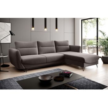 Coltar extensibil dreapta 3 locuri ELTAP, RT-07SAV, Silva, 276x201x100 cm, lemn/poliester, gri