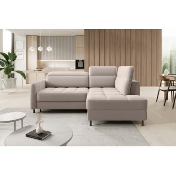 Coltar extensibil dreapta 3 locuri ELTAP, RT-18SO, Barea, 208x160x100 cm, lemn/poliester, bej