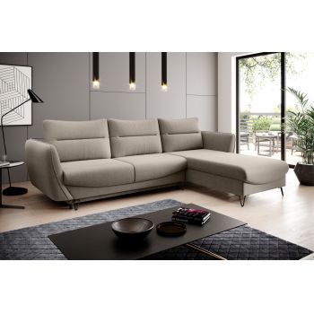 Coltar extensibil dreapta 3 locuri ELTAP, RT-18VER, Silva, 276x201x100 cm, lemn/poliester, bej