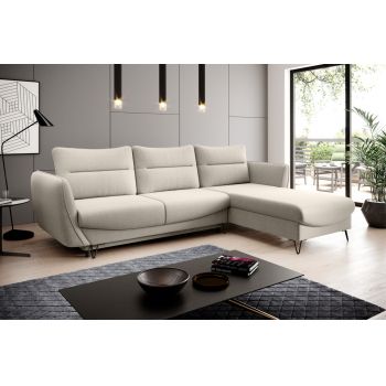 Coltar extensibil dreapta 3 locuri ELTAP, RT-22IN, Silva, 276x201x100 cm, lemn/poliester, bej deschis