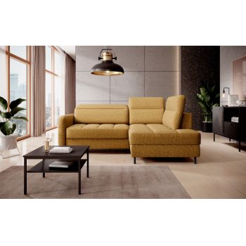 Coltar extensibil dreapta 3 locuri ELTAP, RT-45MAN, Barea, 208x160x100 cm, lemn/poliester, mustar