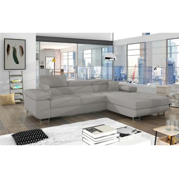 Coltar extensibil dreapta 4 locuri ELTAP, Armd-365, Armando, 289x203x85 cm, lemn/poliester, gri