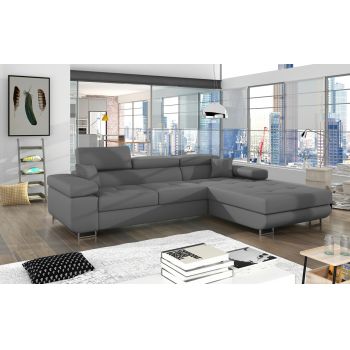 Coltar extensibil dreapta 4 locuri ELTAP, Armd-83, Armando, 289x203x85 cm, lemn/poliester, gri
