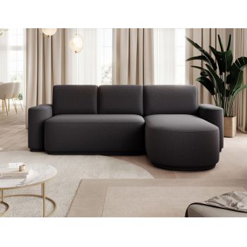 Coltar extensibil dreapta 4 locuri ELTAP, Aurumm, 285x180x92 cm, lemn/poliester, gri antracit