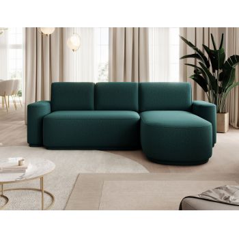 Coltar extensibil dreapta 4 locuri ELTAP, Aurumm, 285x180x92 cm, lemn/poliester, verde inchis