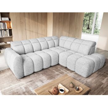 Coltar extensibil dreapta 4 locuri ELTAP, RT-01COR, Falconn, 258x208x107 cm, lemn/poliester, gri deschis