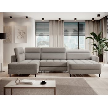 Coltar extensibil dreapta 4 locuri ELTAP, RT-03RAQ, Berrto, 306x165x100 cm, lemn/poliester, gri
