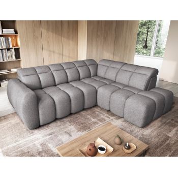 Coltar extensibil dreapta 4 locuri ELTAP, RT-04PAO, Falconn, 258x208x107 cm, lemn/poliester, gri inchis