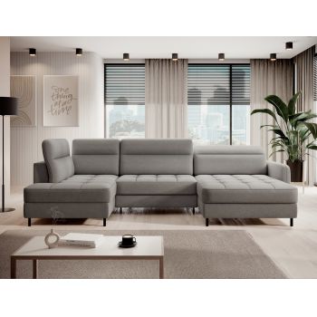 Coltar extensibil dreapta 4 locuri ELTAP, RT-04RAQ, Berrto, 306x165x100 cm, lemn/poliester, gri inchis