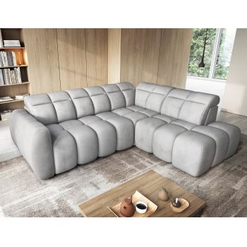 Coltar extensibil dreapta 4 locuri ELTAP, RT-04SO, Falconn, 258x208x107 cm, lemn/poliester, gri