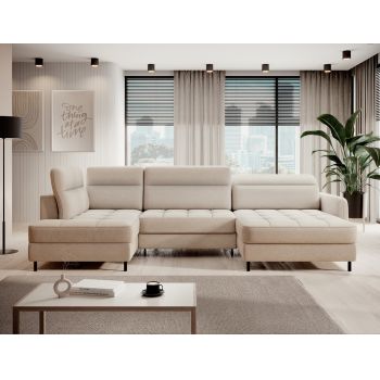Coltar extensibil dreapta 4 locuri ELTAP, RT-18RAQ, Berrto, 306x165x100 cm, lemn/poliester, bej