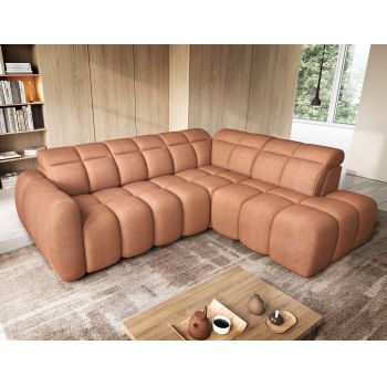 Coltar extensibil dreapta 4 locuri ELTAP, RT-24XIL, Falconn, 258x208x107 cm, lemn/poliester, portocaliu