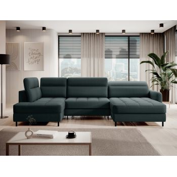 Coltar extensibil dreapta 4 locuri ELTAP, RT-38MAN, Berrto, 306x165x100 cm, lemn/poliester, verde inchis