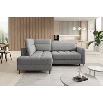 Coltar extensibil stanga 3 locuri ELTAP, LT-03MAN, Barea, 208x160x100 cm, lemn/poliester, gri