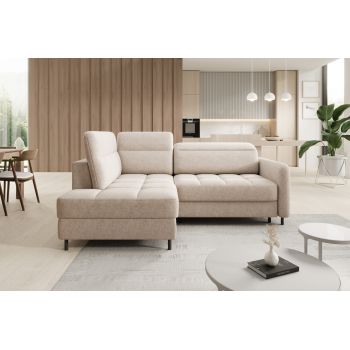 Coltar extensibil stanga 3 locuri ELTAP, LT-18RAQ, Barea, 208x160x100 cm, lemn/poliester, bej