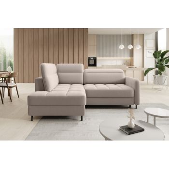 Coltar extensibil stanga 3 locuri ELTAP, LT-18SO, Barea, 208x160x100 cm, lemn/poliester, bej