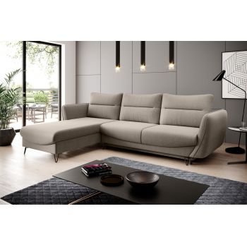 Coltar extensibil stanga 3 locuri ELTAP, LT-18VER, Silva, 276x201x100 cm, lemn/poliester, bej