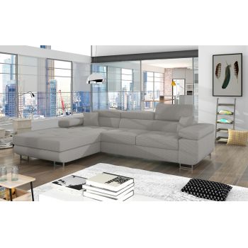 Coltar extensibil stanga 4 locuri ELTAP, Armd-364, Armando, 289x203x85 cm, lemn/poliester, gri