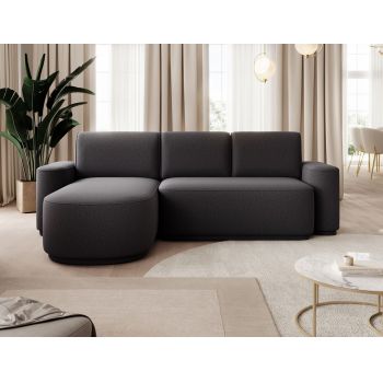 Coltar extensibil stanga 4 locuri ELTAP, Aurumm, 285x180x92 cm, lemn/poliester, gri antracit