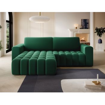 Coltar extensibil stanga 4 locuri ELTAP, Bon-07, Bonett, 250x175x92 cm, lemn/poliester, verde inchis