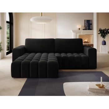 Coltar extensibil stanga 4 locuri ELTAP, Bon-10, Bonett, 250x175x92 cm, lemn/poliester, negru